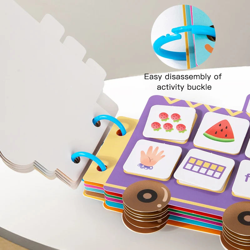 Preschool Learning Car Shape Montessori Busy Book for Kids Toddler