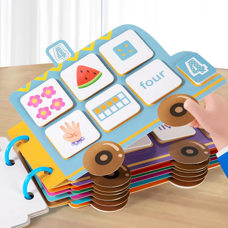 Preschool Learning Car Shape Montessori Busy Book for Kids Toddler