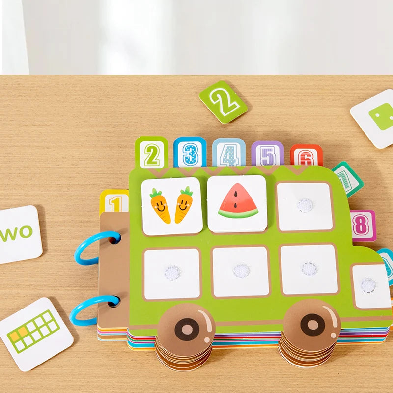 Preschool Learning Car Shape Montessori Busy Book for Kids Toddler